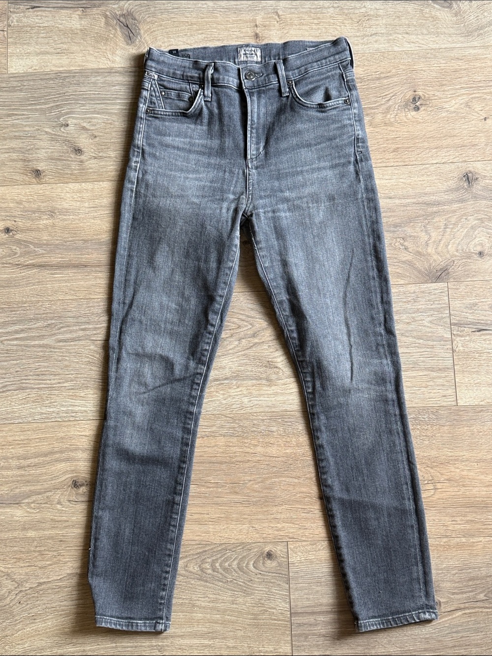 CITIZENS OF HUMANITY Rocket Crop High Rise Skinny Jeans Smoke Grey 26